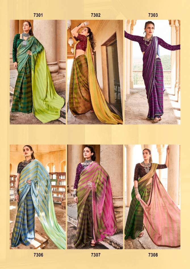 Kashvi Eesvari Party Wear Printed Stain Fancy Saree Collection